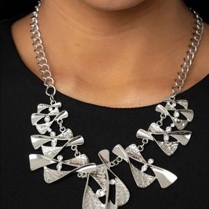 Beautiful Silvertone Statement Necklace